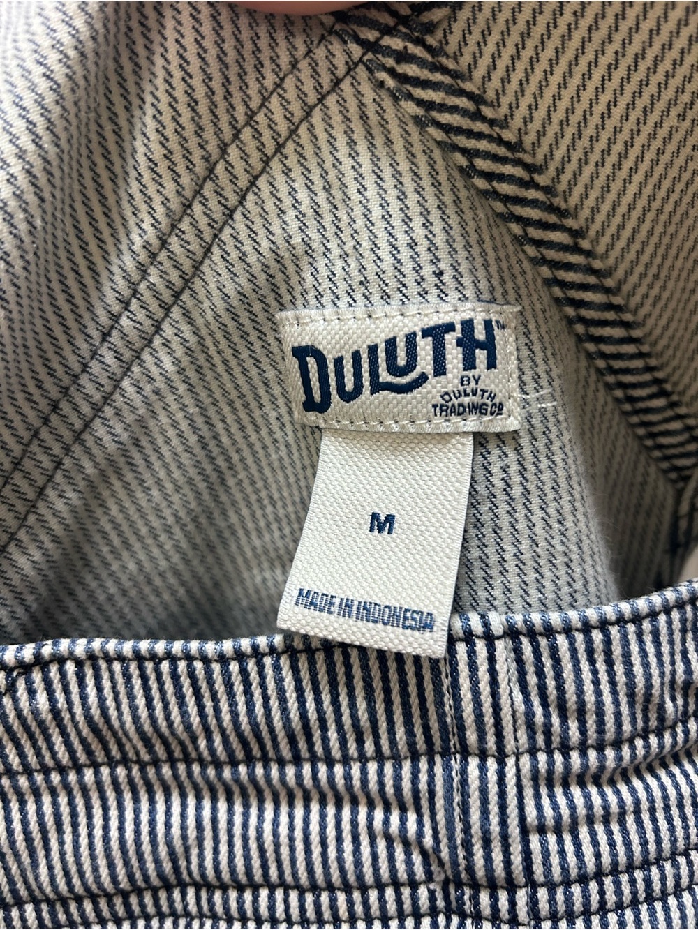 Duluth Trading Company Women's Navy Blue Pinstripe Dungarees-overalls, Medium - Picture 5 of 5